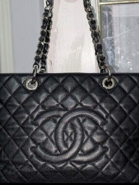 CHANEL Black Quilted Grand Shopping Tote (GST) 2015